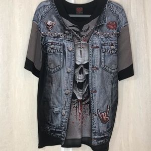 Spiral‎ brand Men’sGraphic Metal Shortsleeved Shirt